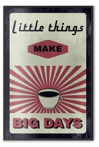 Poster: Piccole Cose Grandi Giorni - caffè e scritte in inglese in stile retrò