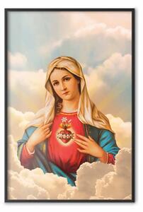 Poster: Maria - composizione sacrale con figura su sfondo di nuvole