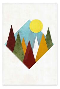 Quadro contemporaneo Alba di montagna verticale - paesaggio astratto di montagna