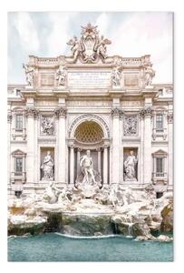 Quadro moderno Fontana di Trevi verticale - architettura di scultura chiara