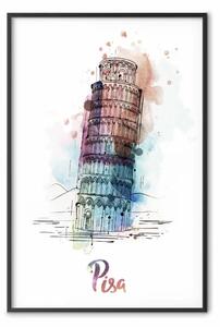 Poster: Ricordo colorato - architettura colorata italiana e scritta in inglese