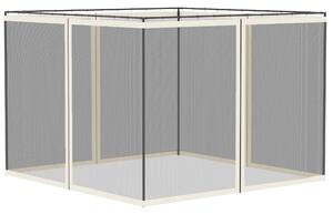 Outsunny Zanzariere per gazebo da giardino 3 x 3 m - set da 4 zanzariere con zip + ganci di fissaggio - poliestere nylon | Aosom Italy