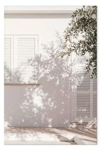 Quadro contemporaneo Luce fra le foglie verticale - paesaggio ombra dell'albero