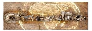 Quadro Ricchezza d'Africa stretto - animali astratti rappresentati