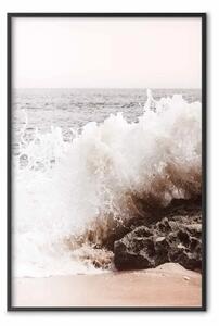 Poster: Elemento diviso - paesaggio marino con onda infranta