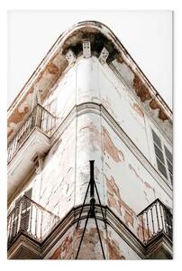 Quadro contemporaneo Angolo meridionale verticale - vecchio edificio in città