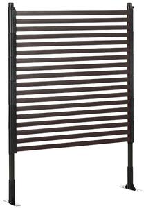 Outsunny Pannello recinzione da giardino frangivista in metallo per esterno con piedi o paletti da piantare, modulare, 93L x 22l x 124H cm | Aosom Italy