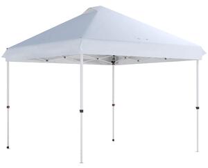 Outsunny Gazebo da giardino esterno 3x3 m, gazebo pieghevole pop-up, ruote, protezione solare UPF50+, altezza regolabile, bianco | Aosom Italy