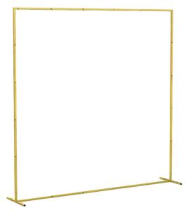 Outsunny Support per arco di sfondo in metallo dorato per matrimonio, 2 m, arco da giardino, matrimonio, arco per palloncini e fiori | Aosom Italy