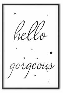 Poster: Ciao splendore - scritte nere in inglese con stelle su sfondo bianco