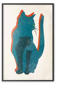 Poster: Umori felini - gatto astratto bicolore su sfondo beige chiaro