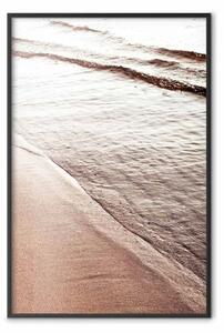 Poster: Ritmo di settembre - paesaggio di spiaggia con onde seppia