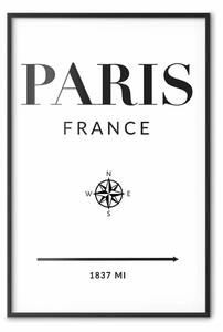Poster: Direzione Parigi - scritta nera "Parigi" in inglese