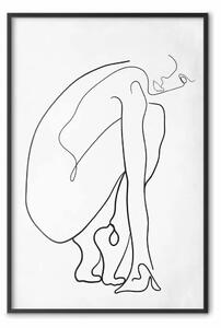 Poster: Linea perfetta - silhouette di donna su sfondo contrastante