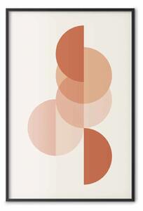 Poster: Struttura circolare - figure geometriche astratte arancioni