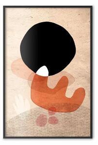 Poster: Pietra nera - texture colorata astratta con imitazione di vegetazione