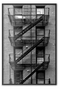 Poster: Uscita di emergenza - architettura dei palazzi di New York