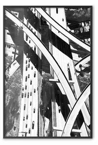 Poster: Geometria della città - architettura grigia di strada urbana