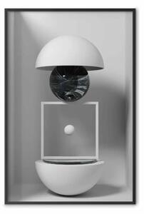 Poster: Forma strutturale - forme geometriche astratte bianche