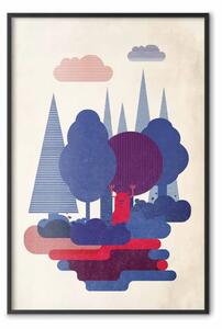 Poster: Gnomi del bosco - foresta colorata con divertenti figure