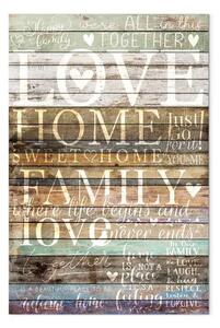 Quadro moderno Motto Familiare verticale - Legno con scritte in inglese