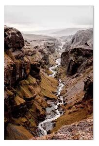 Quadro Fiume del Tempo verticale - Paesaggio fluviale e canyon