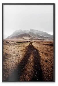 Poster: Strada verso l'ignoto - paesaggio strada di campagna con montagna
