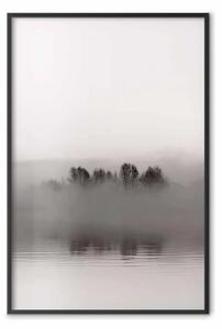 Poster: Isola delle nebbie - lago con isola avvolta dalla nebbia