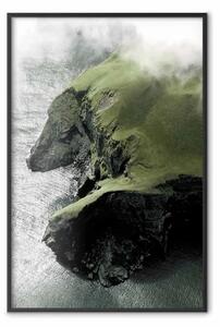 Poster: Matrimonio di mare e terra - mare e scogli su isola verde