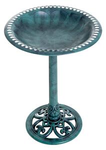 Outsunny Abbeveratoio da Giardino per Uccelli da Esterno con Design Fleur-de-lis e Finitura Invecchiata, Leggero e Resistente, Verde | Aosom Italy