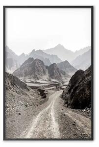 Poster: Sentiero attraverso le montagne - paesaggio strada e rocce