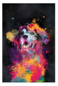 Quadro su tela Allegria Canina - cane vivace in acquerello