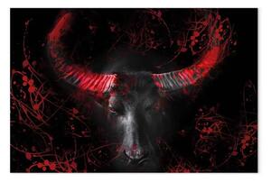 Quadro su tela Toro infuriato verticale - prima variante - astratto