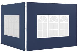 Outsunny Set da 2 teli laterali per gazebo 3x3 3x6 impermeabili con finestra Blu | Aosom Italy