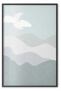 Poster: Notte misteriosa - paesaggio su cielo con luna