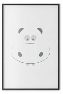 Poster: Ippopotamo gioioso - animale con faccia divertente