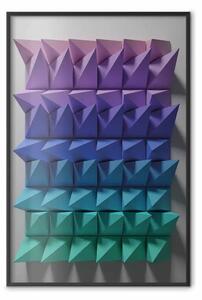 Poster: Movimento uniforme - figura geometrica astratta e colorata in 3D