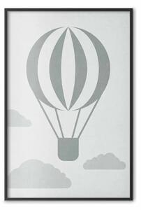 Poster: Viaggio mongolfiera - mongolfiera su paesaggio celeste
