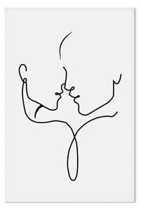 Quadro su tela Sguardo comune verticale - line art di figure d'amore