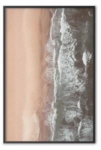 Poster: Linea di costa - paesaggio di spiaggia arancione e mare dall'alto