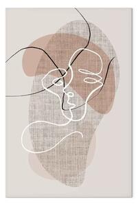 Quadro contemporaneo Mattina riflessiva verticale - lineart in tema boho