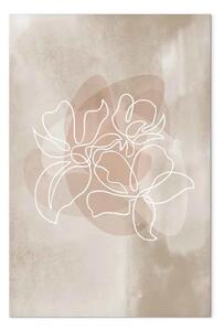 Quadro moderno Fragrance bloom verticale - lineart floreale astratta