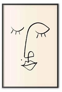 Poster: Neo malizioso - line art volto su sfondo chiaro