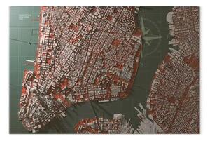Quadro Incontro a Manhattan largo - mappa di New York