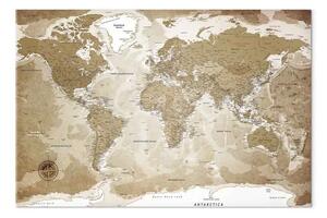 Quadro Mondo dimenticato largo - mappa del mondo con continenti