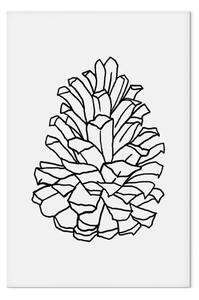 Quadro Pigna aperta - lineart di una pigna in stile boho