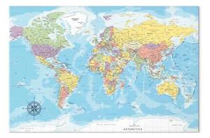 Quadro contemporaneo Bellezza globo - mappa pastello