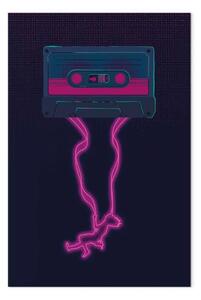 Quadro su tela Estasi musicale verticale - cassetta retro astratta
