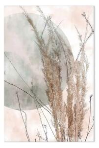 Quadro Erba al vento verticale - paesaggio erboso in stile boho