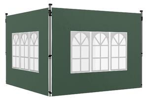 Outsunny Pareti Laterali per Gazebo 3 x 3 / 3 x 4 m 2 Pannelli in Tessuto Oxford 295x195 cm con Finestra per Feste Verde | Aosom Italy